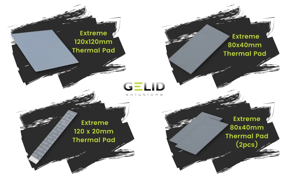 4 extreme pads in diferent size and dimensions